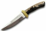 Knife with Petrified Wood Inlays - Handcrafted In Utah #370835-1